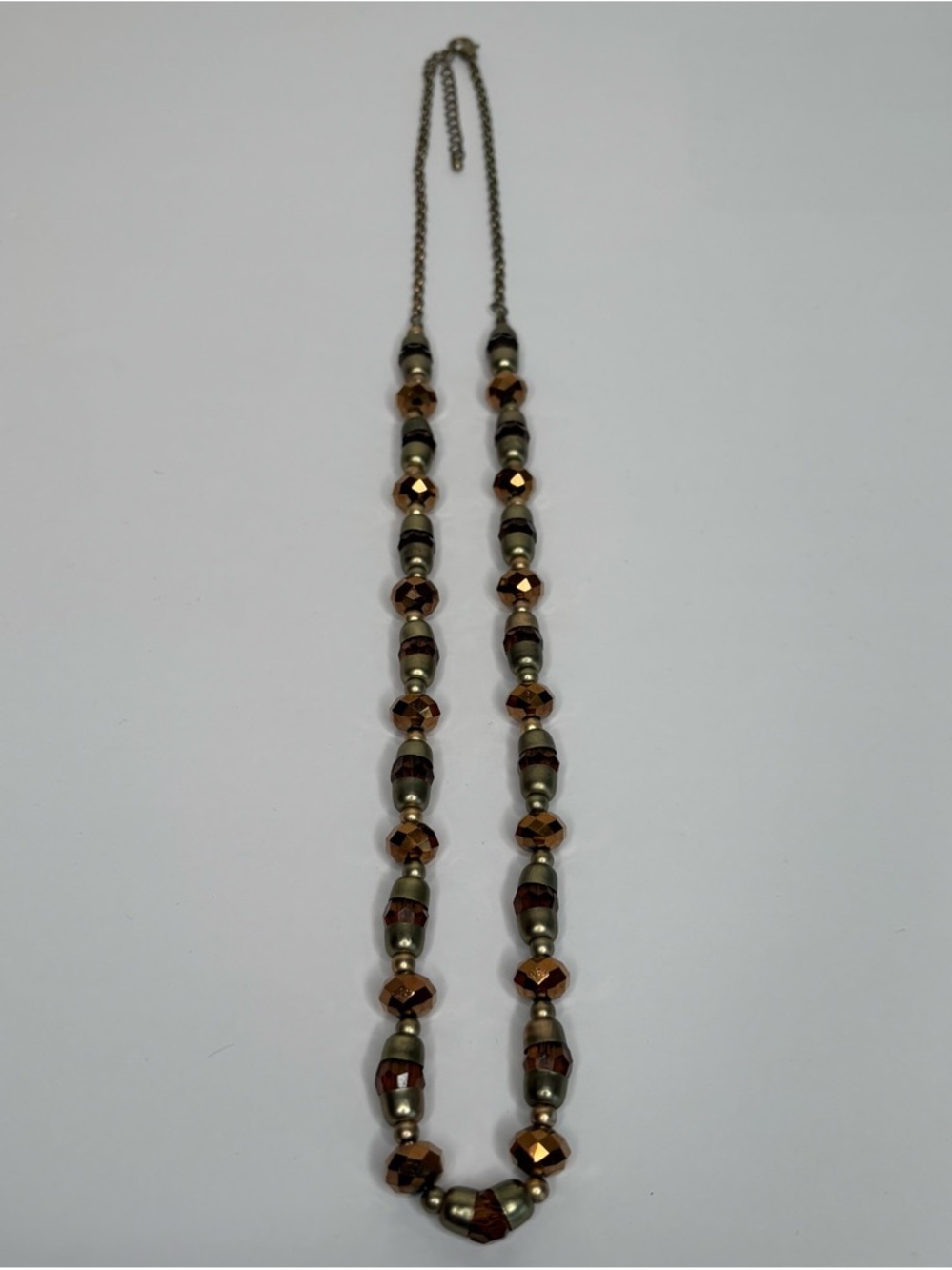 NECKLACE GOLD & BRONZE BEADS
